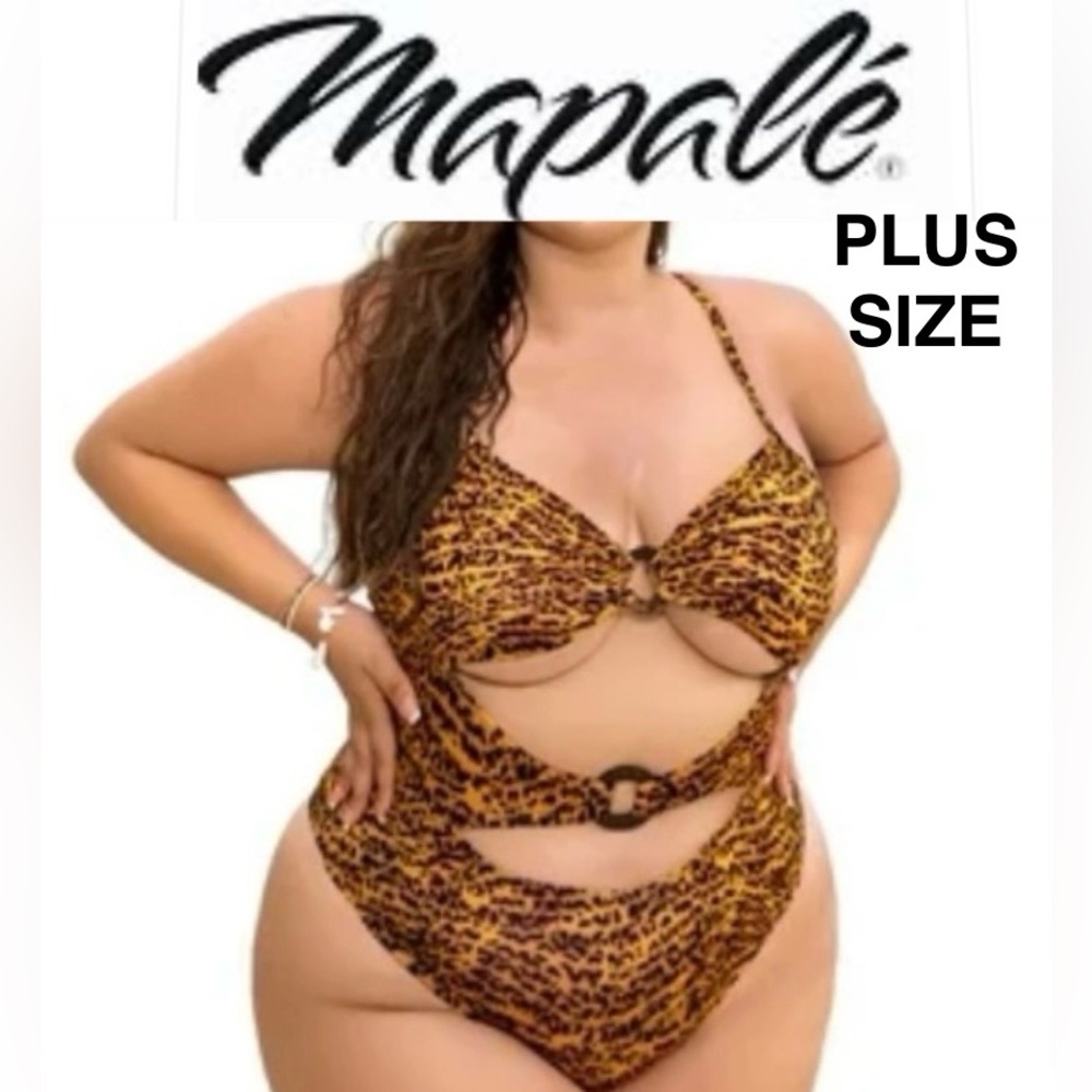 MAPALE One Piece Animal Print Swimsuit PLUS Size 3-4XL NWT